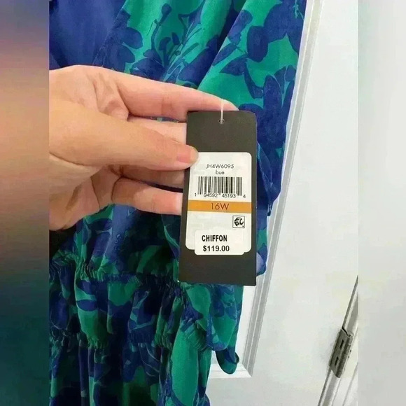 NWT Jessica Howard 16W Chiffon Dress - Picture 3 of 10